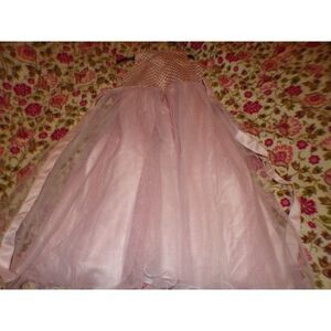 Rare Editions size 5 full length sweetheart glitter top  Girls Pink Formal Dress